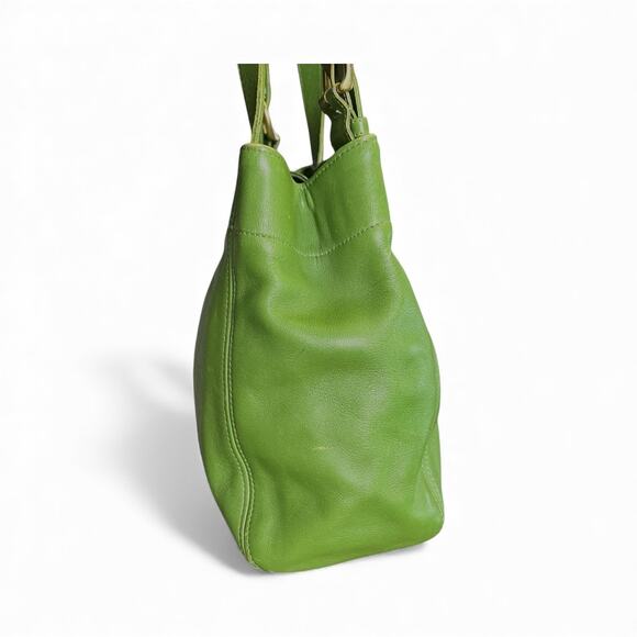 VTG Coach SoHo Buckle Bag 4157 Leaf Green Leather Shoulder Tote USA 1997 - Picture 3 of 16